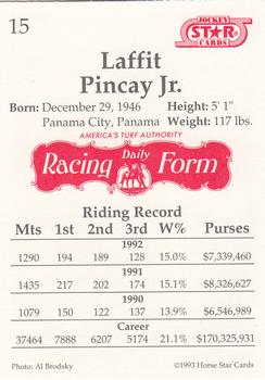 1993 Jockey Star #15 Laffit Pincay Jr. Back